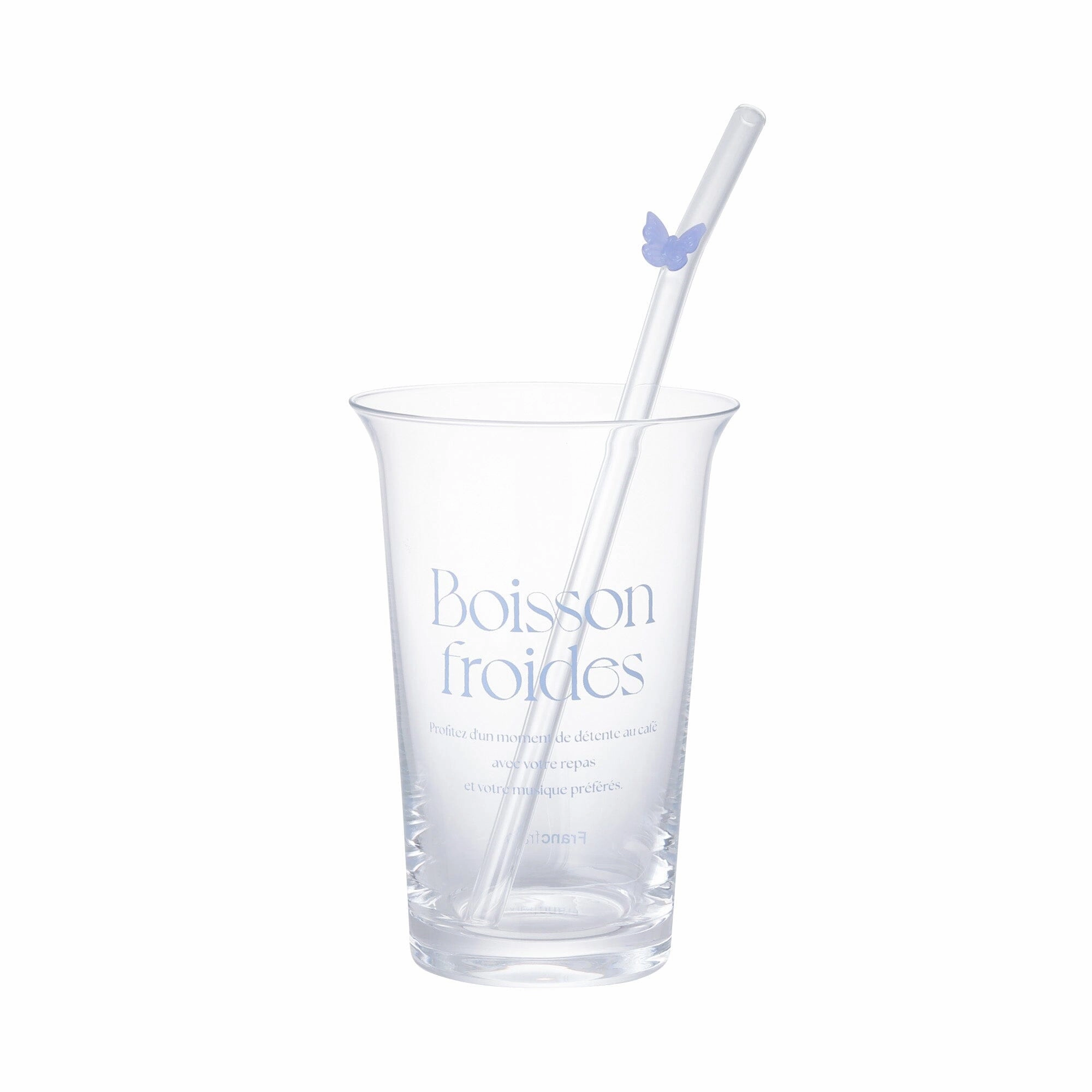 Typo Glass Tumbler With Straw Blueglass cups ,personalized mugs 