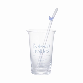 Typo Glass Tumbler With Straw Blueglass cups ,personalized mugs 