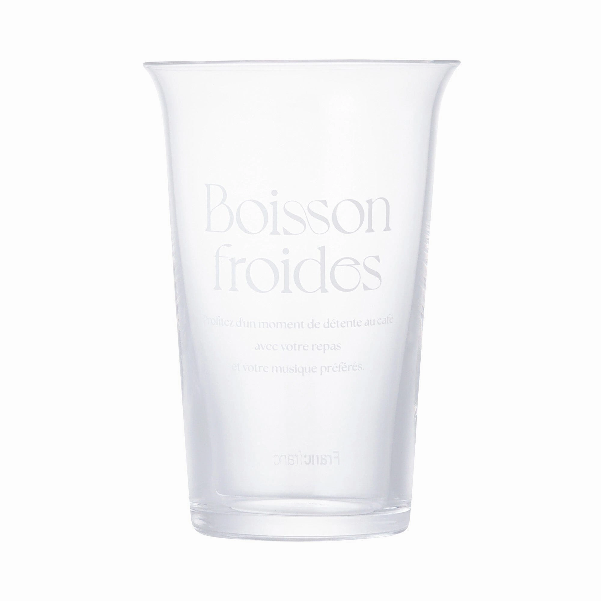 Typo Glass Tumbler With Straw White