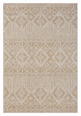 Ullah Brown and Ivory Tribal Flatweave Indoor Outdoor Rugmodern color block patchwork rug