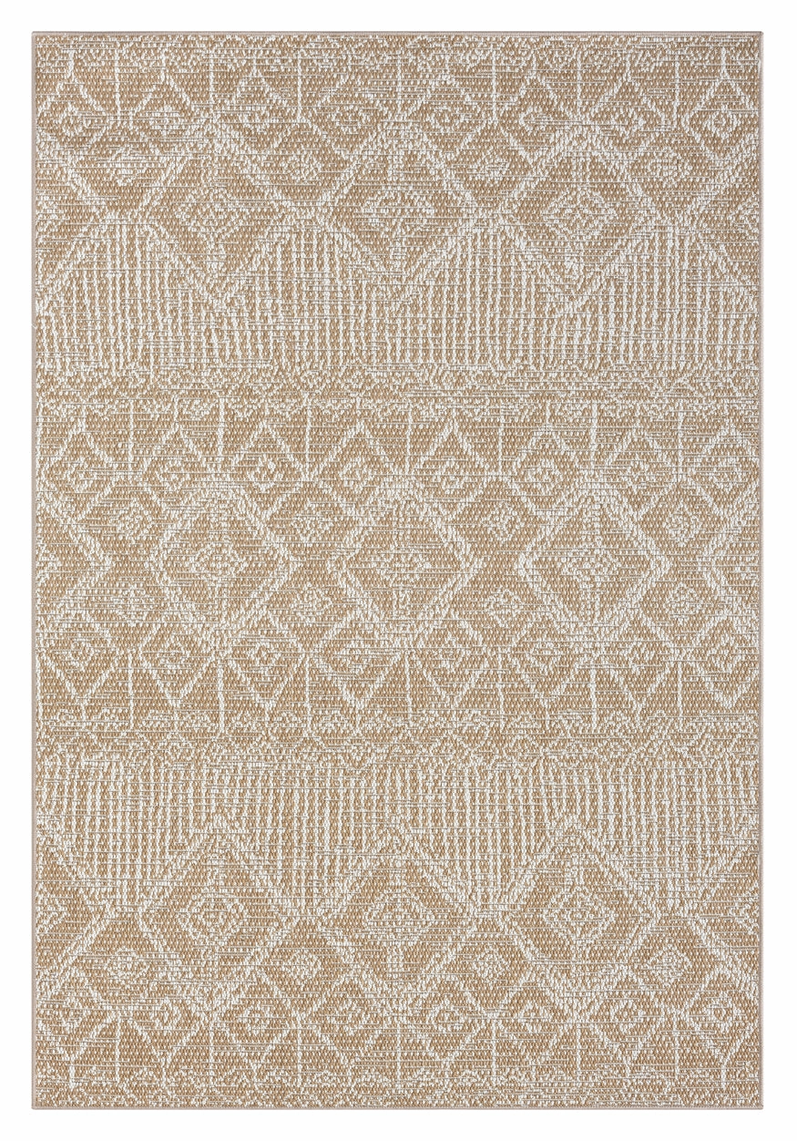 Ullah Brown and Ivory Tribal Flatweave Indoor Outdoor Rugmodern color block patchwork rug