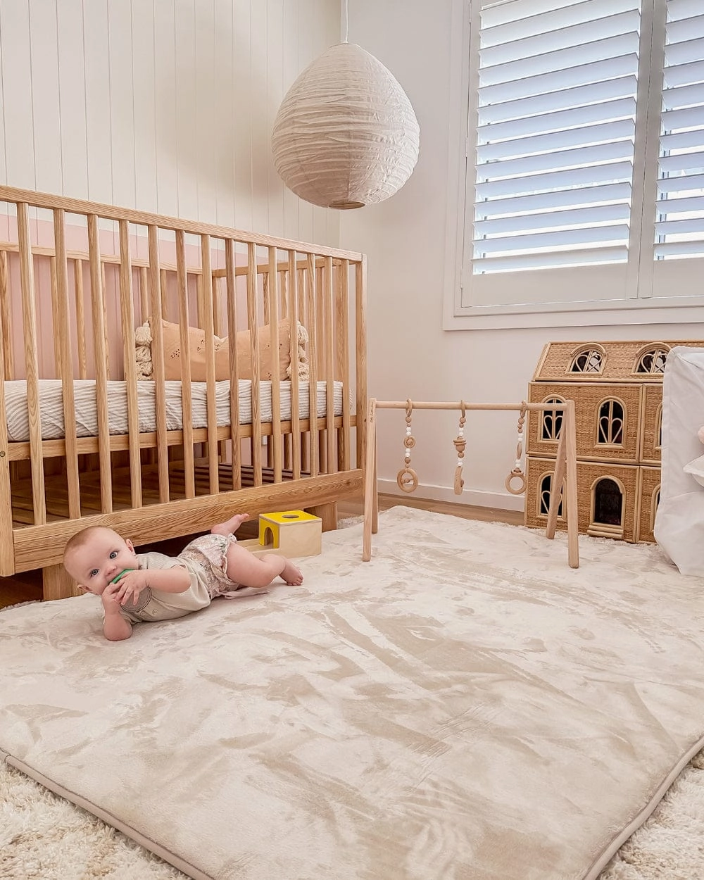 Una Beige Plush Rollie Pollie Playmat