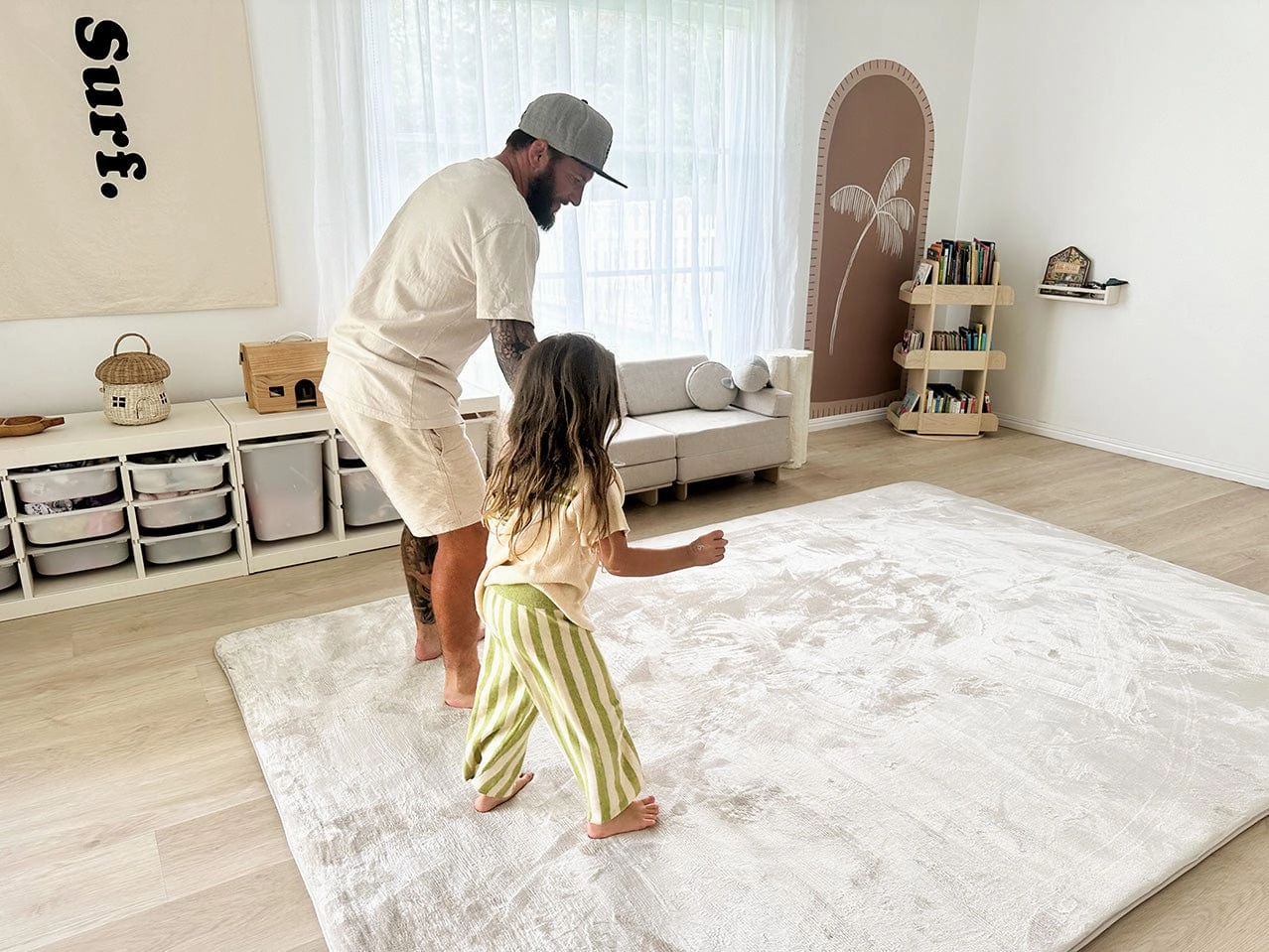 Una Beige Plush Rollie Pollie Playmat