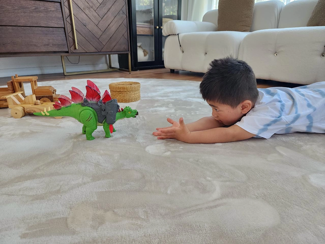 Una Beige Plush Rollie Pollie Round Playmat