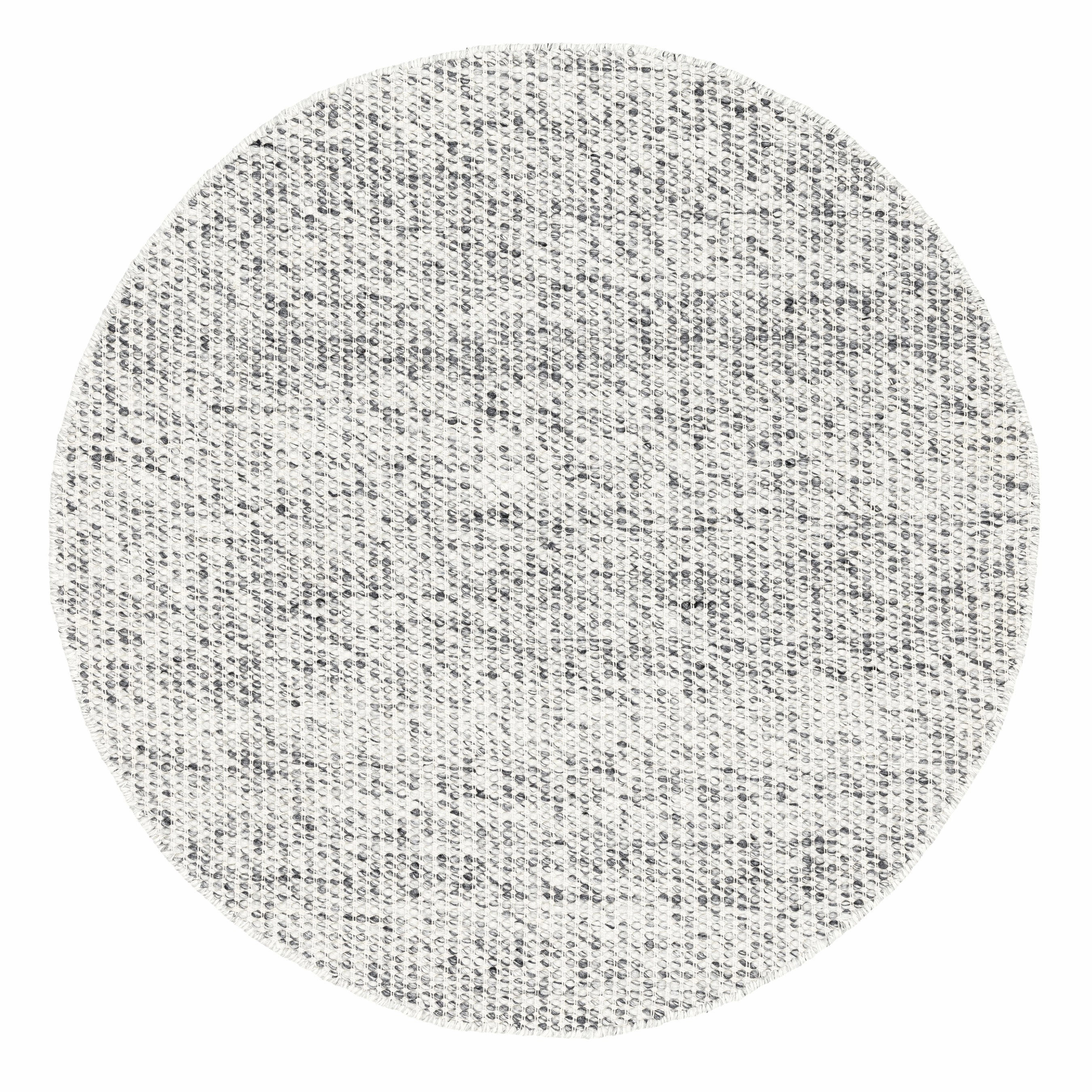 Vaasa Marbled Grey Chunky Wool Round Rugmodern color block patchwork rug