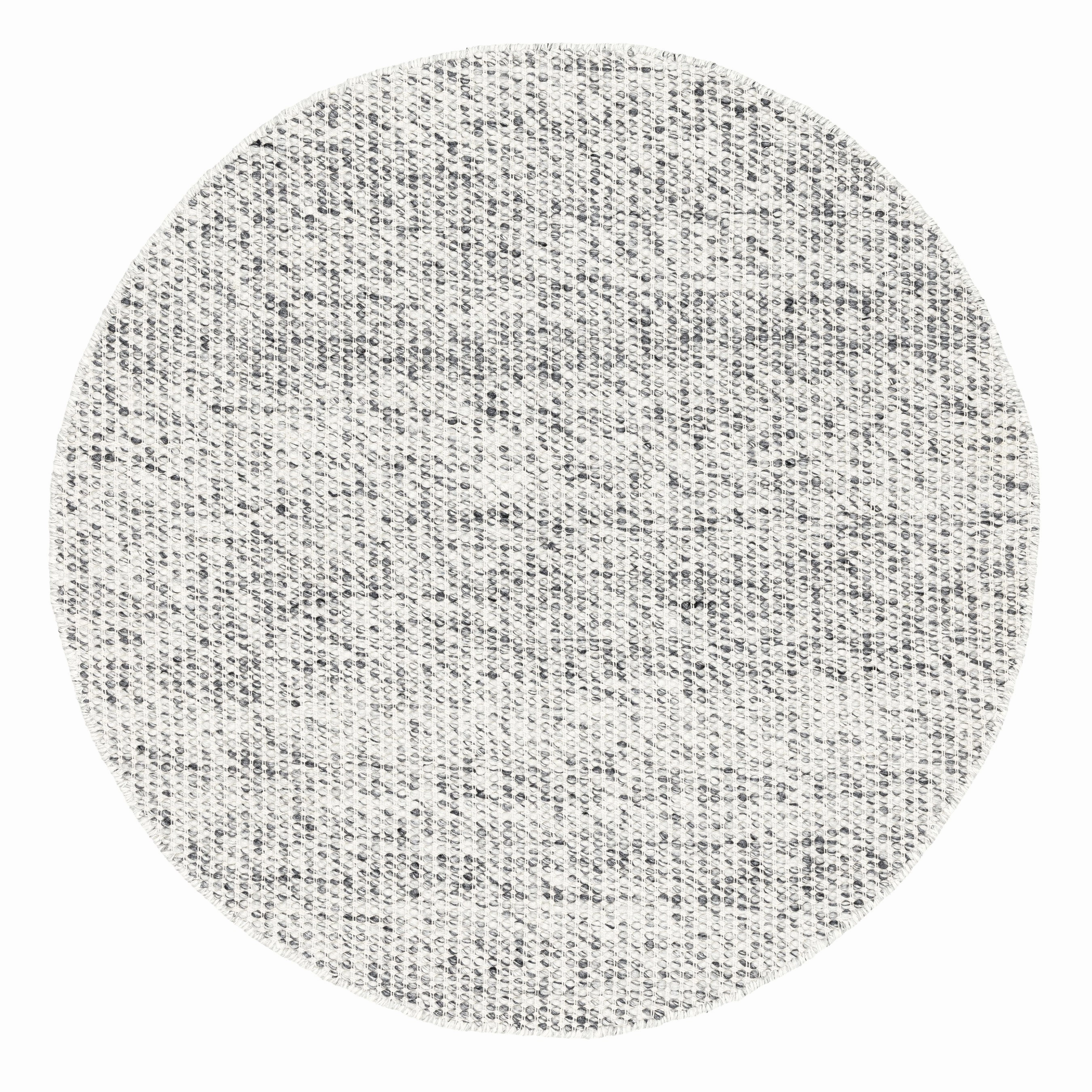 Vaasa Marbled Grey Chunky Wool Round Rugmodern color block patchwork rug