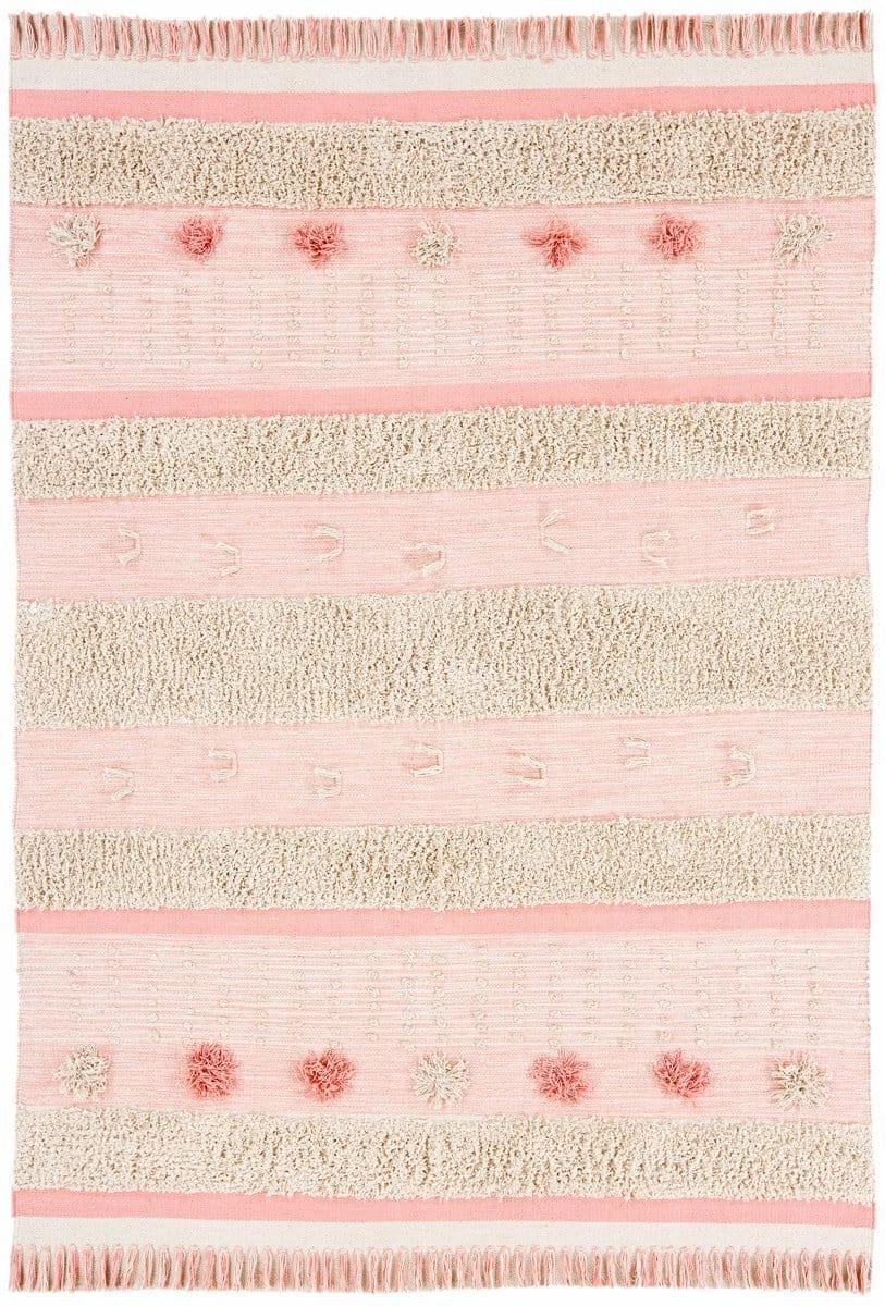 Valentina Pink Tassel Flatweave Cotton Rug *NO RETURNS UNLESS FAULTYmodern color block patchwork rug