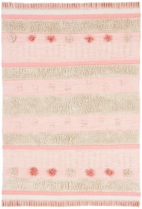 Valentina Pink Tassel Flatweave Cotton Rug *NO RETURNS UNLESS FAULTYmodern color block patchwork rug
