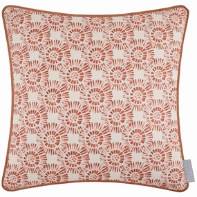 Vali Printed Piped Cushion Terracottabedding sets ,throw blankets 