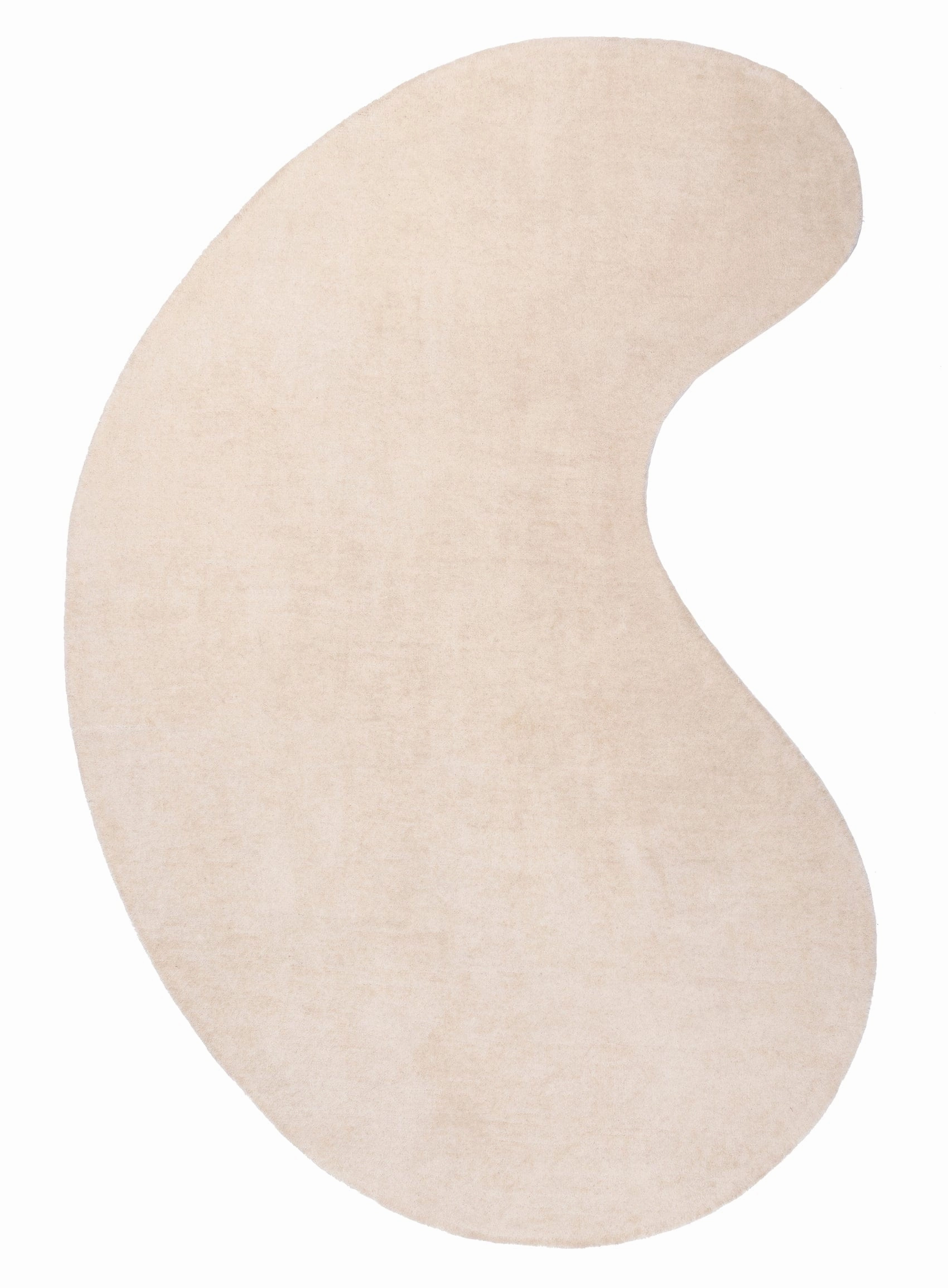 Vanni Solid Cream Curved Wool Rugmodern color block patchwork rug