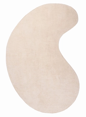 Vanni Solid Cream Curved Wool Rugmodern color block patchwork rug