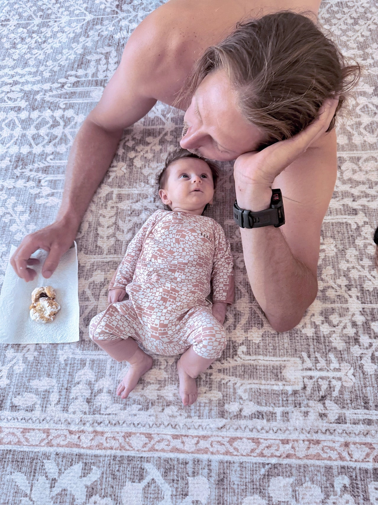 Vela Brown Grey Plush Rollie Pollie Round Playmat