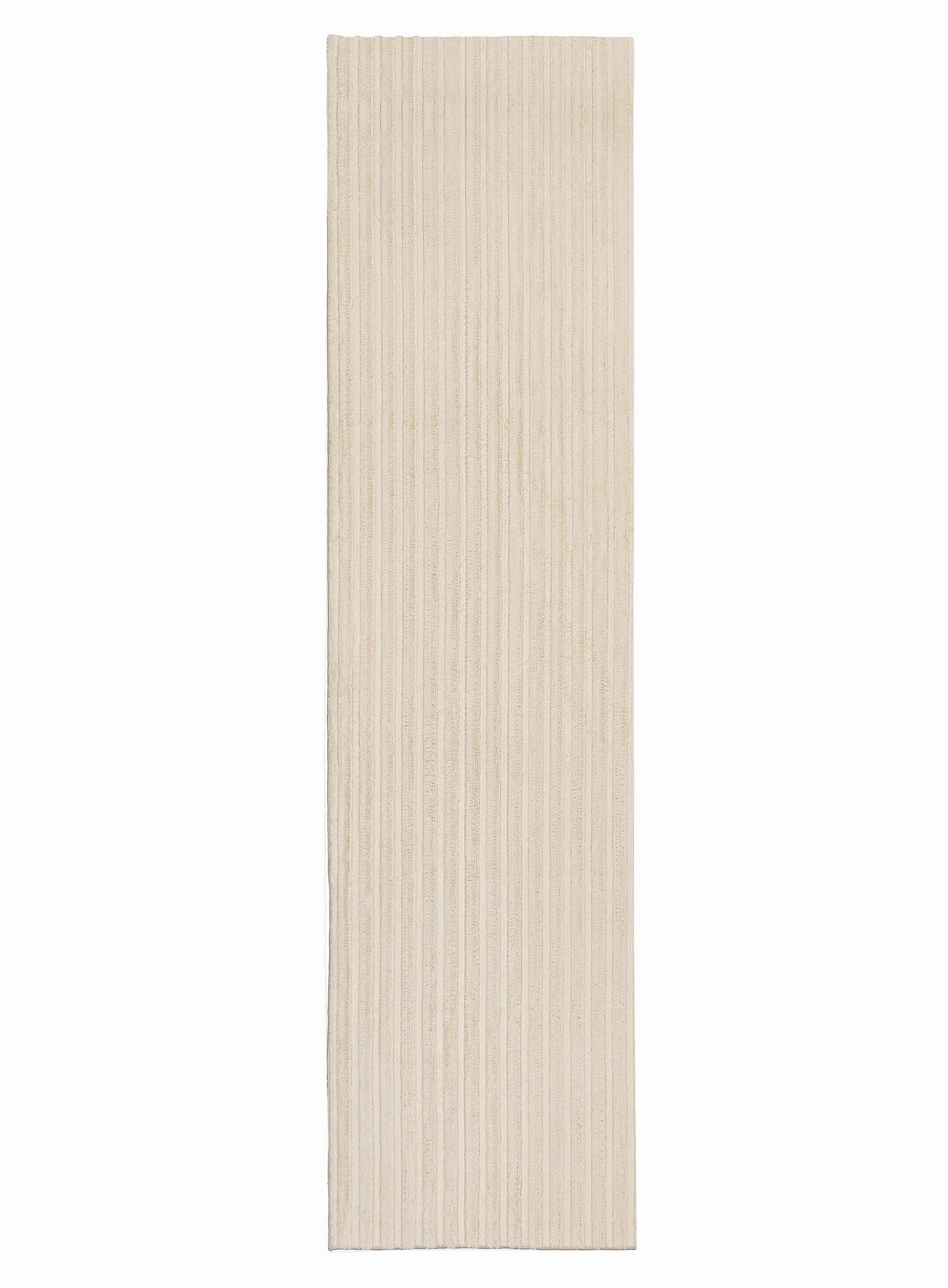 Veluz Cream Striped Washable Faux Fur Runner Rugmodern color block patchwork rug