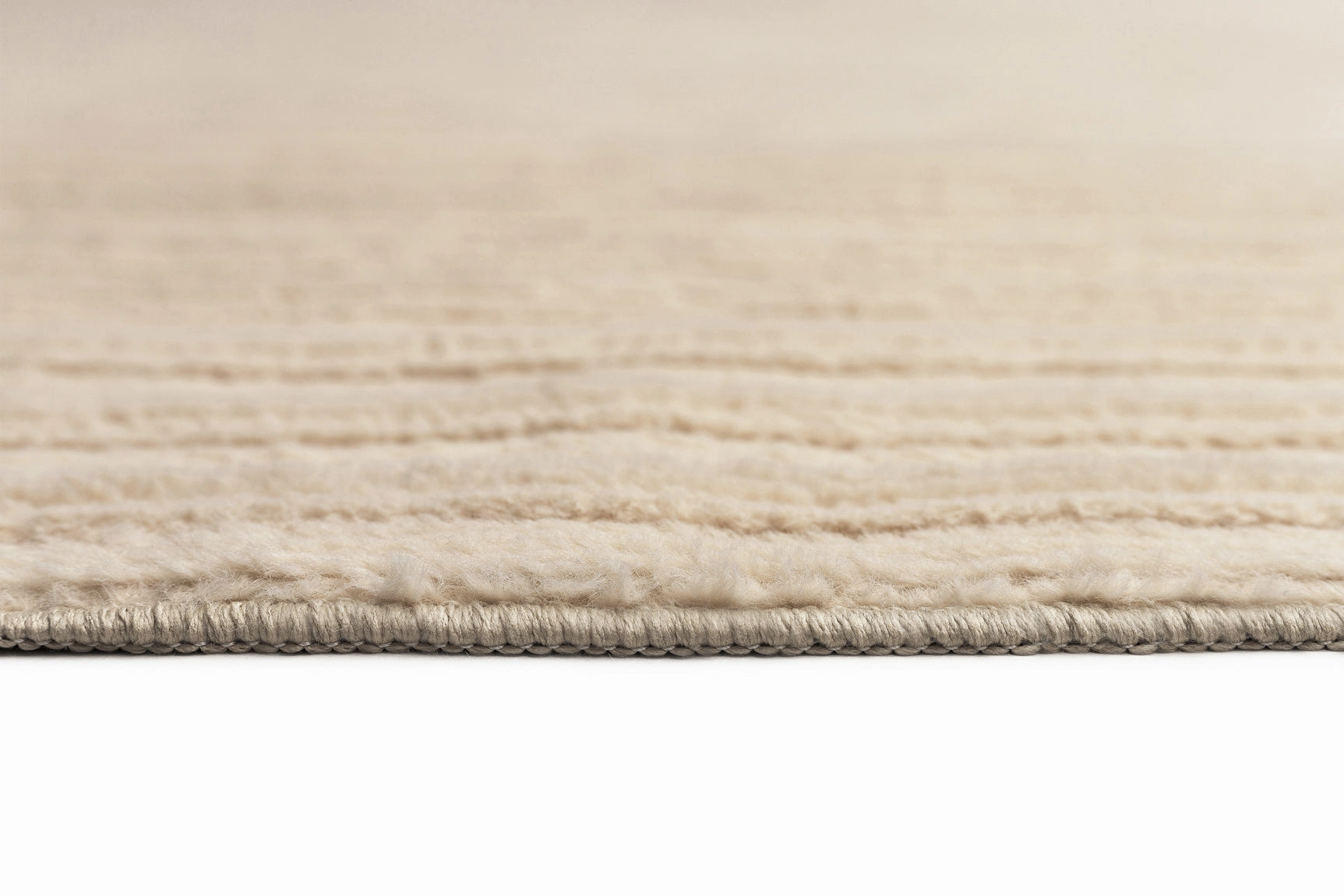 Veluz Cream Striped Washable Faux Fur Runner Rug