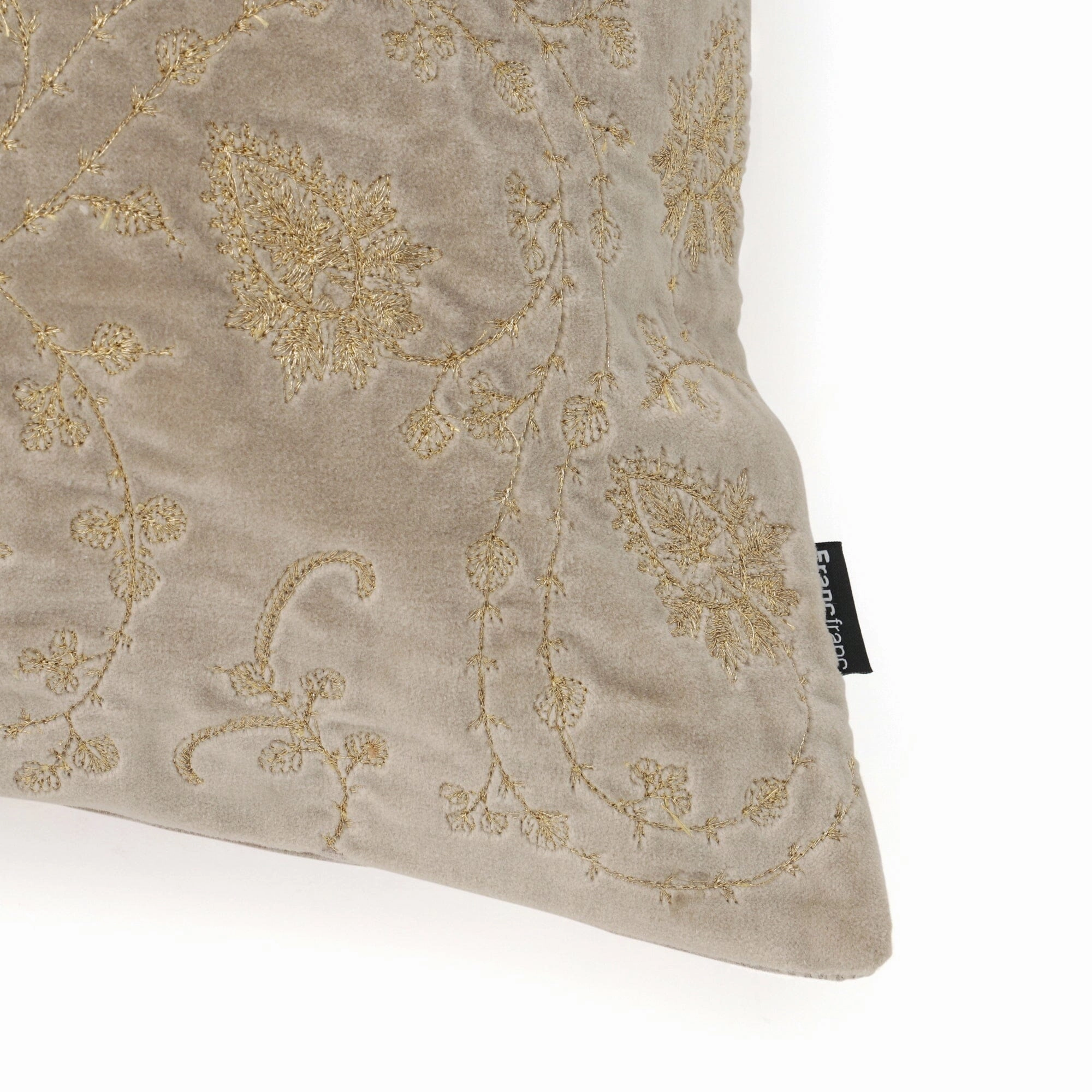 Velvet Emb Cushion Cover 450 X 450 Beige X Gold