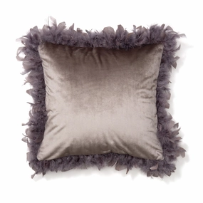 Velvet Feather Cushion Cover 450 X 450 Graybedding sets ,throw blankets 