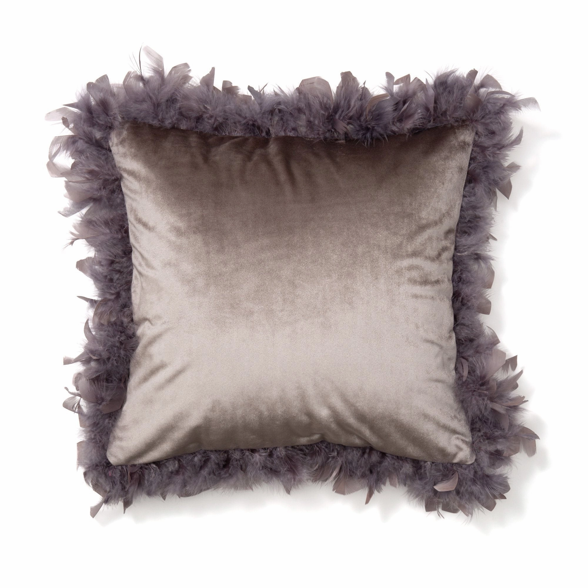Velvet Feather Cushion Cover 450 X 450 Graybedding sets ,throw blankets 