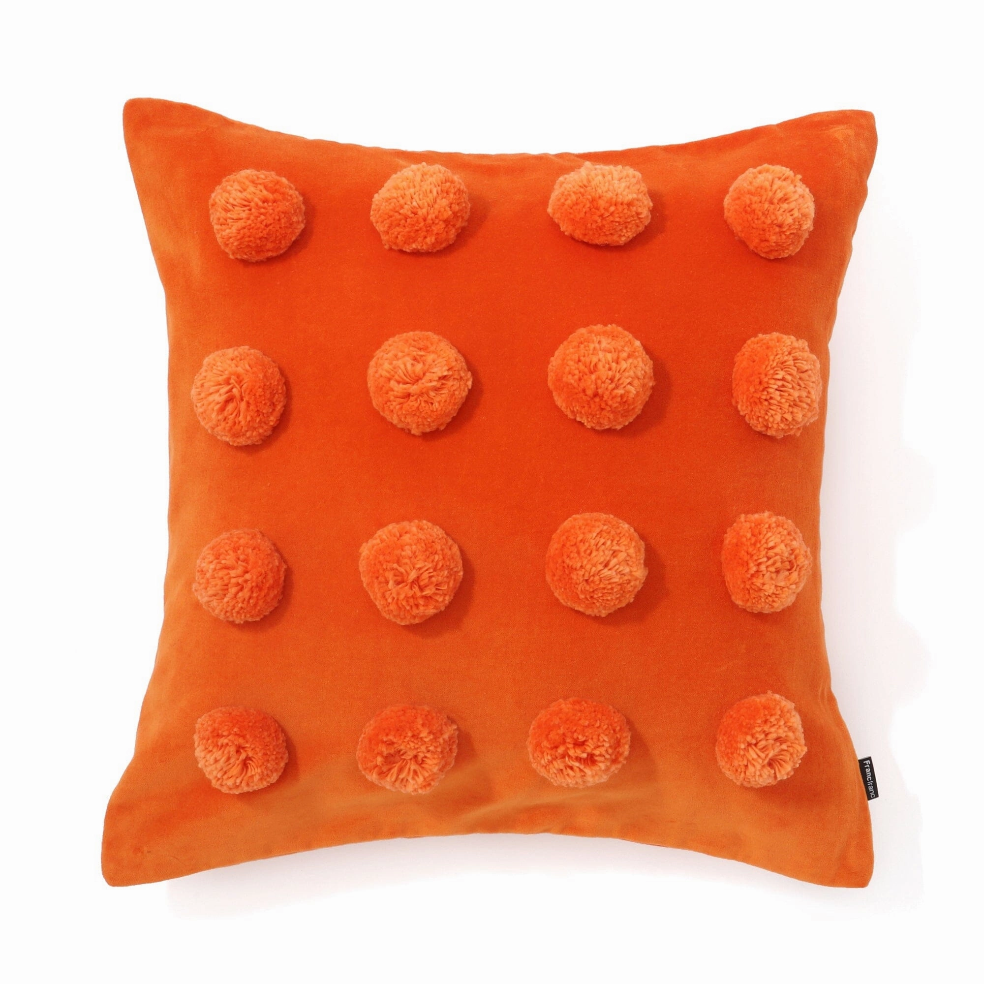 Velvet Pompom Cushion Cover 450 X 450 Orangebedding sets ,throw blankets 