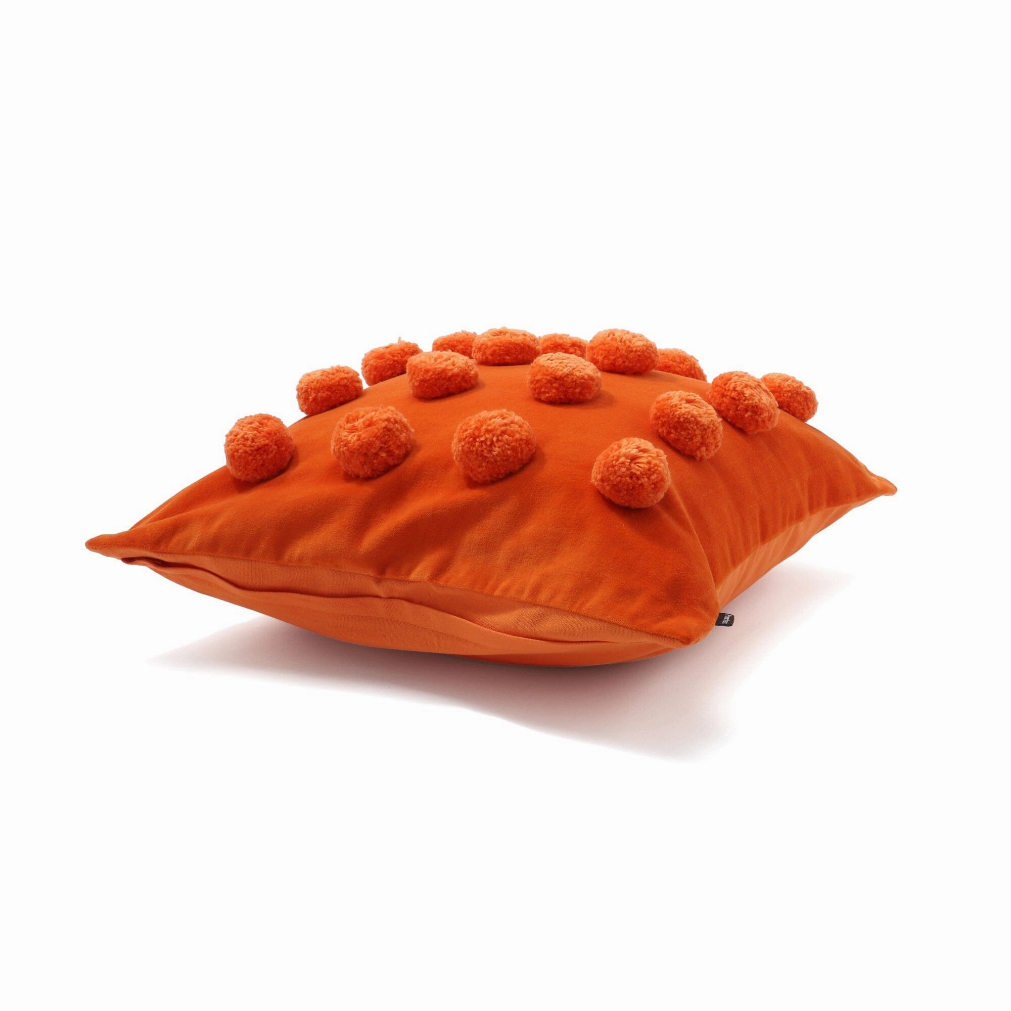 Velvet Pompom Cushion Cover 450 X 450 Orange