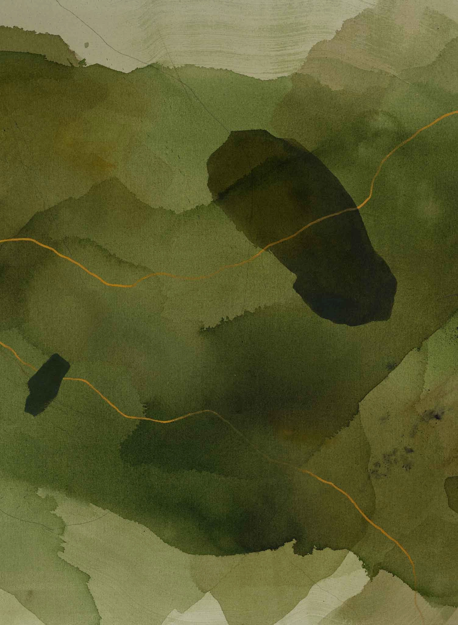 Verdant, Muralnordic minimalist wallpaper