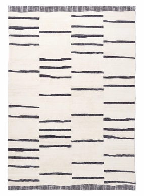 Vesper Black and Ivory Tribal Washable Rugmodern color block patchwork rug