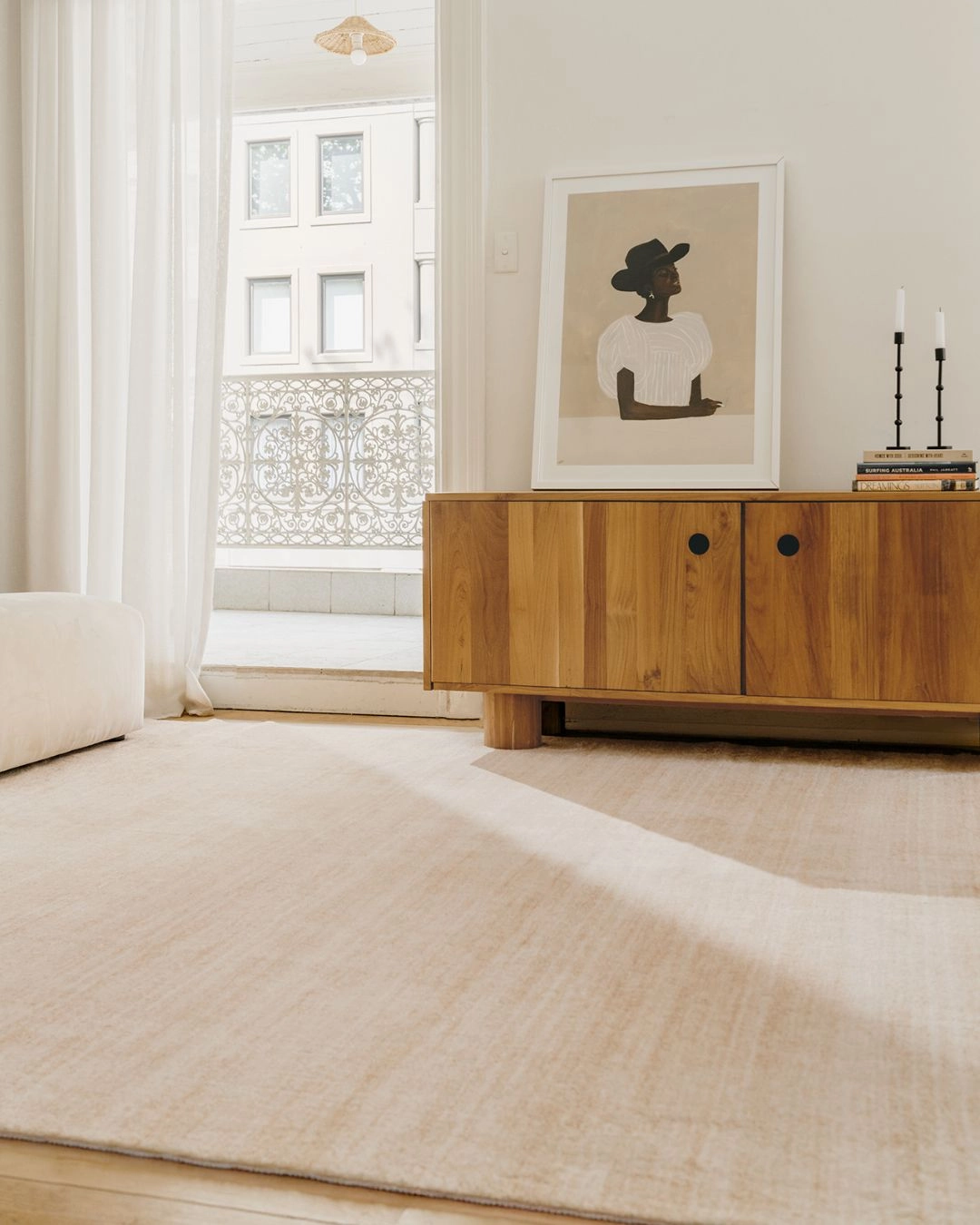 Victoria Beige Cream Minimal Washable Rug