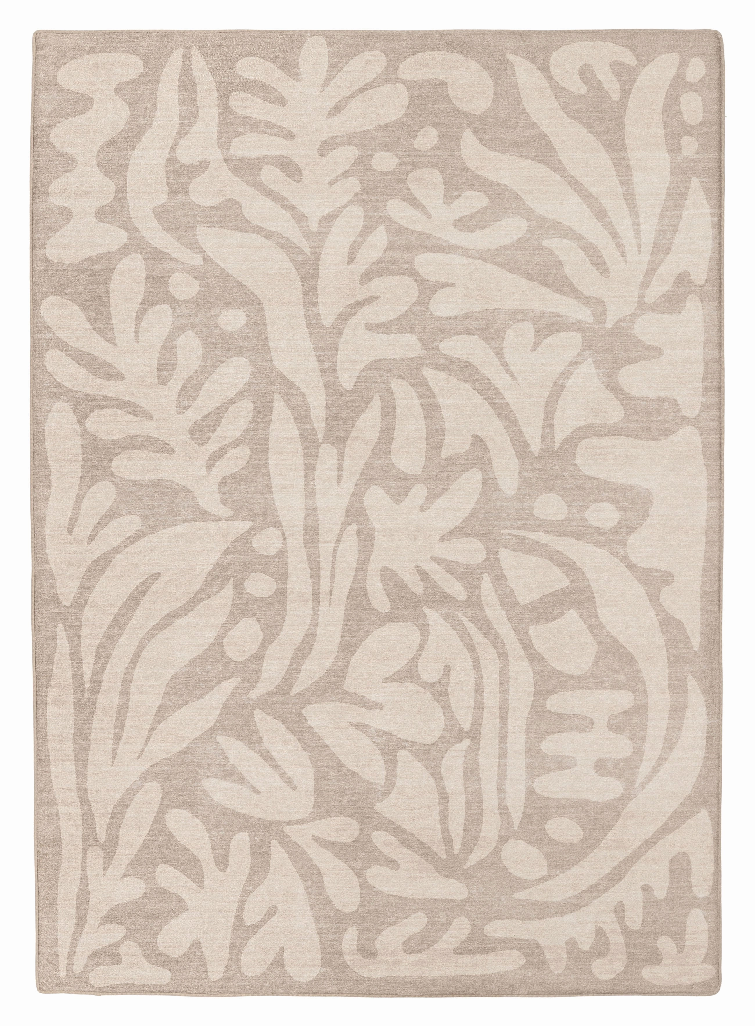 Viki Grey Beige Leaves Rollie Pollie Playmatmodern color block patchwork rug