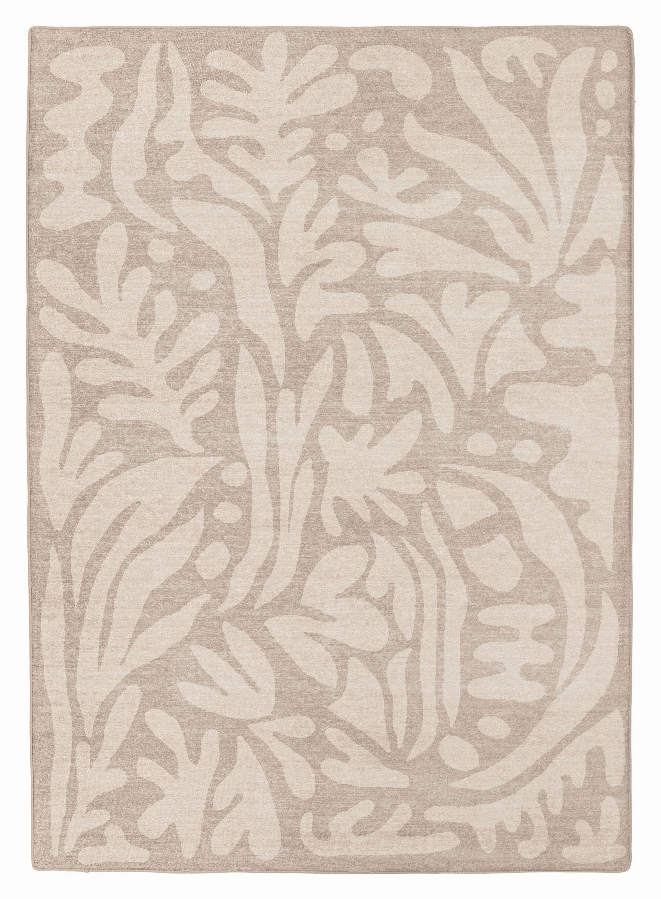 Viki Grey Beige Leaves Rollie Pollie Playmatmodern color block patchwork rug