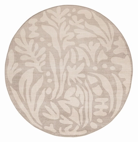 Viki Grey Beige Leaves Rollie Pollie Round Playmatmodern color block patchwork rug