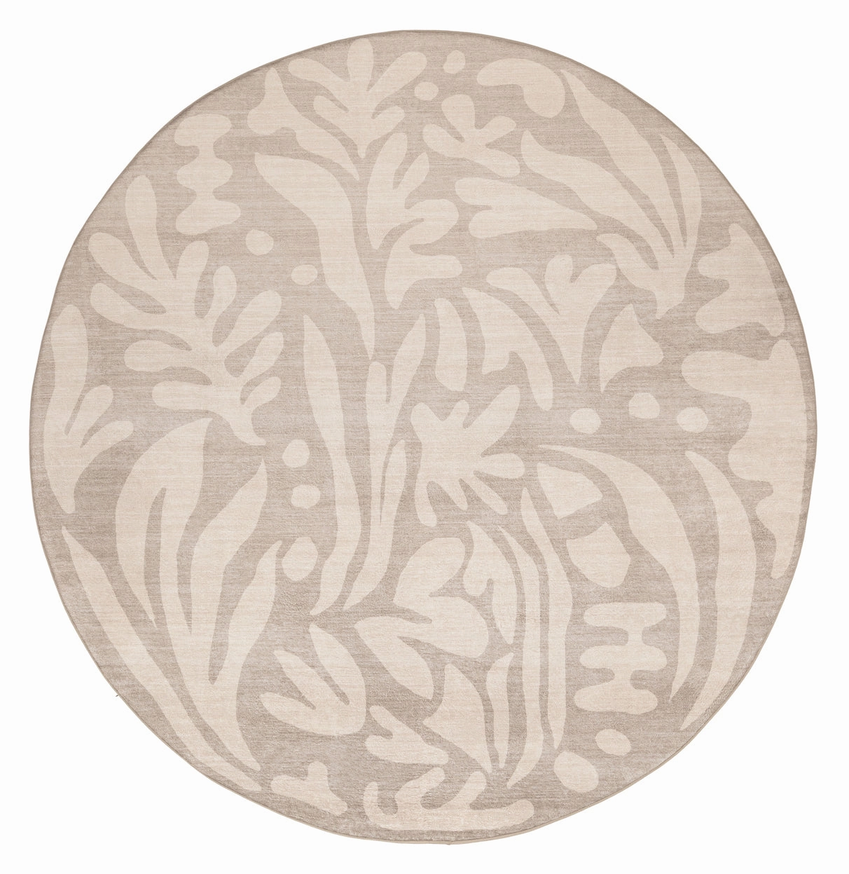 Viki Grey Beige Leaves Rollie Pollie Round Playmatmodern color block patchwork rug