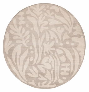 Viki Grey Beige Leaves Rollie Pollie Round Playmatmodern color block patchwork rug