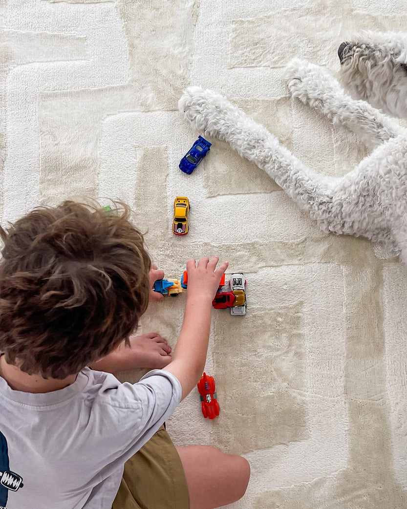Villosa Textured Neutral Washable Rug