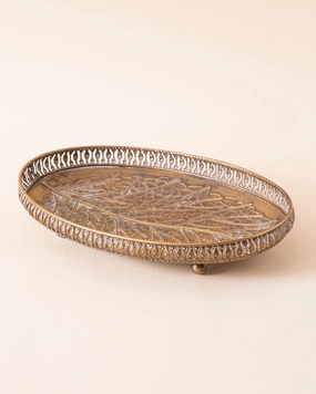 Vintage Birch Leaf Serving Tray - Largemodern kitchen decor ,kitchen dinner set ,dinnerware 