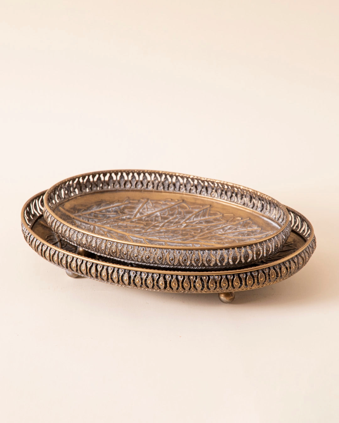 Vintage Birch Leaf Serving Tray - Large