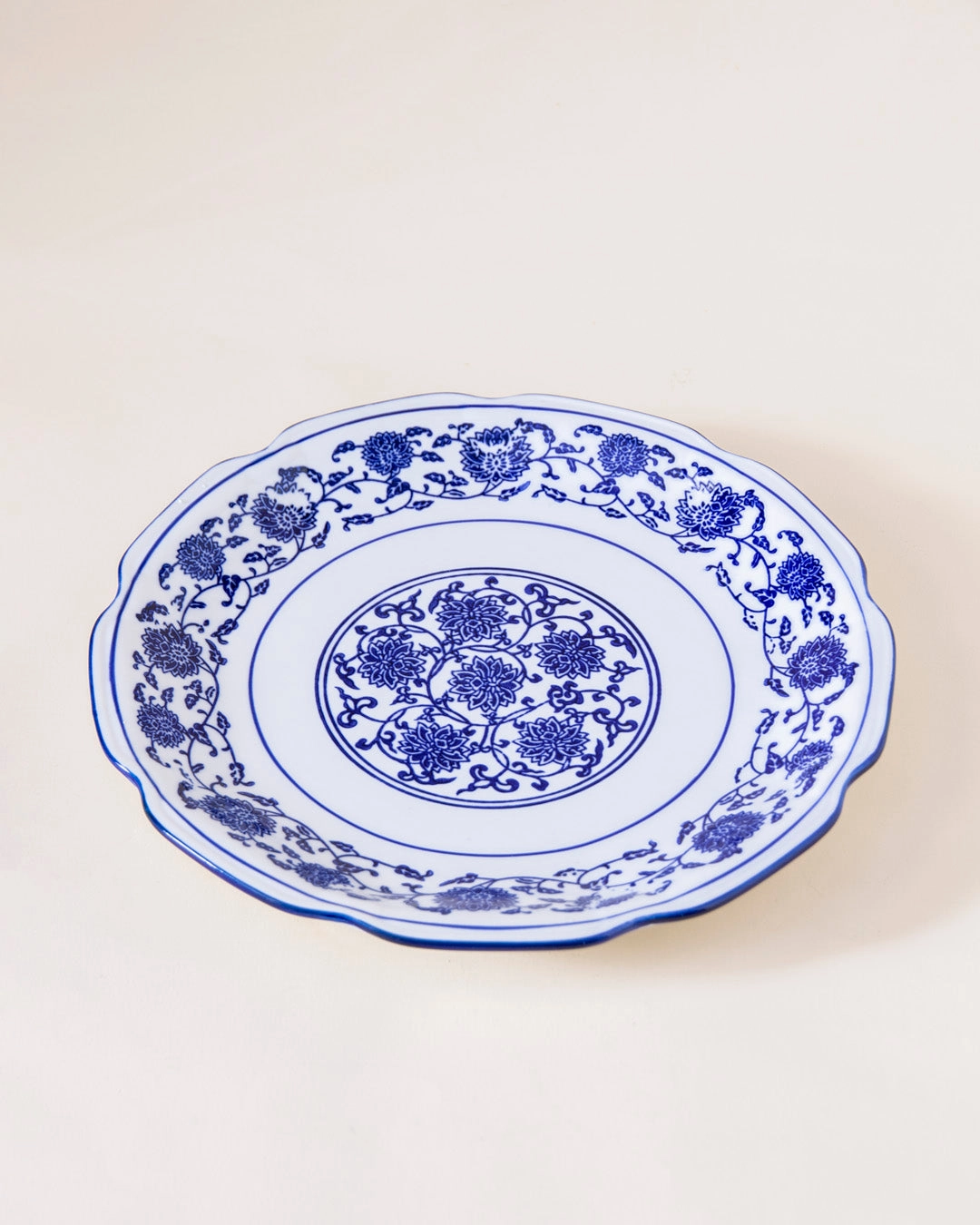 Vintage Blue & White Scallop Quarter Plate