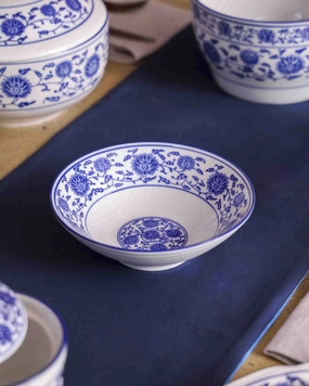 Vintage Blue & White Serving Bowl - Smallmodern kitchen decor ,kitchen dinner set ,dinnerware 