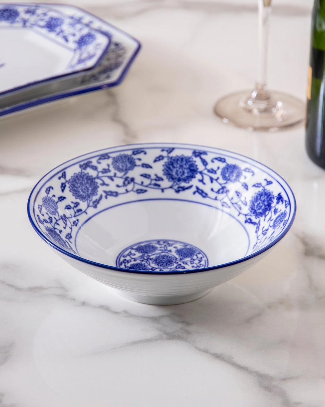 Vintage Blue & White Serving Bowl - Small