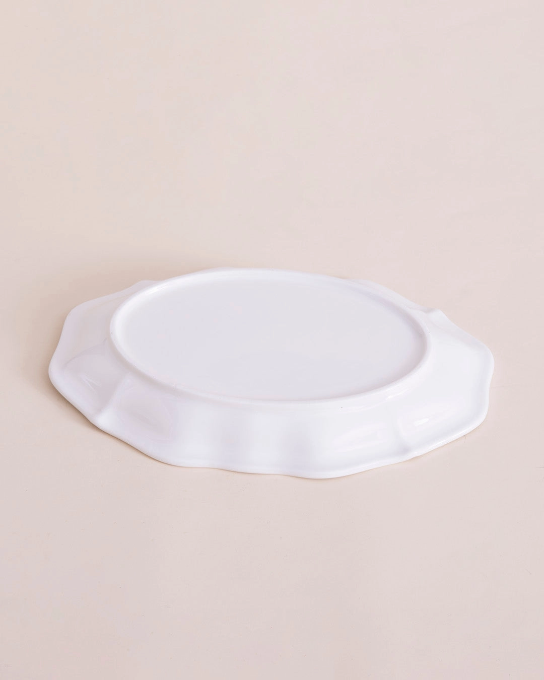 Vintage Blue Floral Scalloped Platter