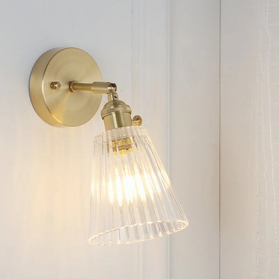 Vintage Glass and Brass Wall Light