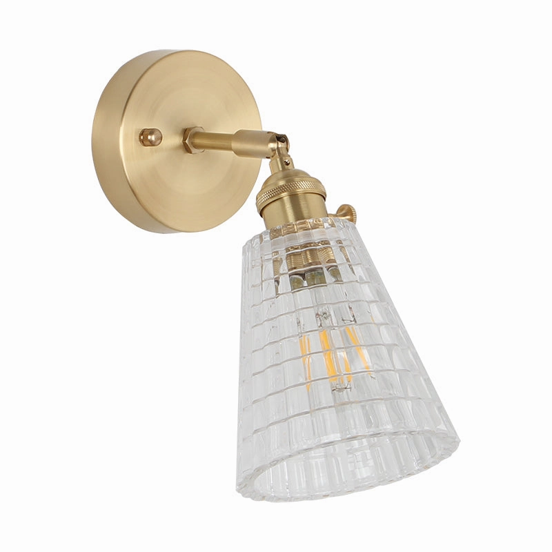 Vintage Glass and Brass Wall Light