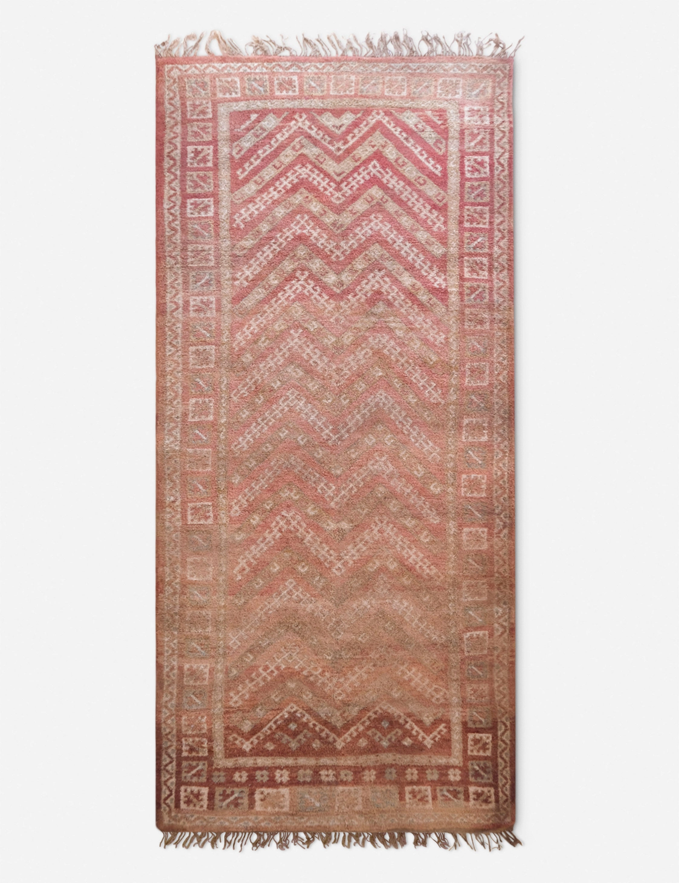 Vintage Moroccan Hand-Knotted Wool Rug No. 50, 6'4 x 15'3"modern color block patchwork rug