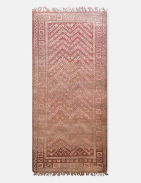 Vintage Moroccan Hand-Knotted Wool Rug No. 50, 6'4 x 15'3"modern color block patchwork rug