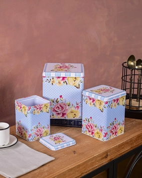 Vintage Rose Storage Canisters - Set Of 3modern kitchen decor ,kitchen dinner set ,dinnerware 