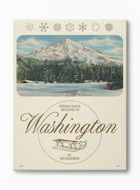 Vintage Ski Washington, Canvasindoor decorative canvas print