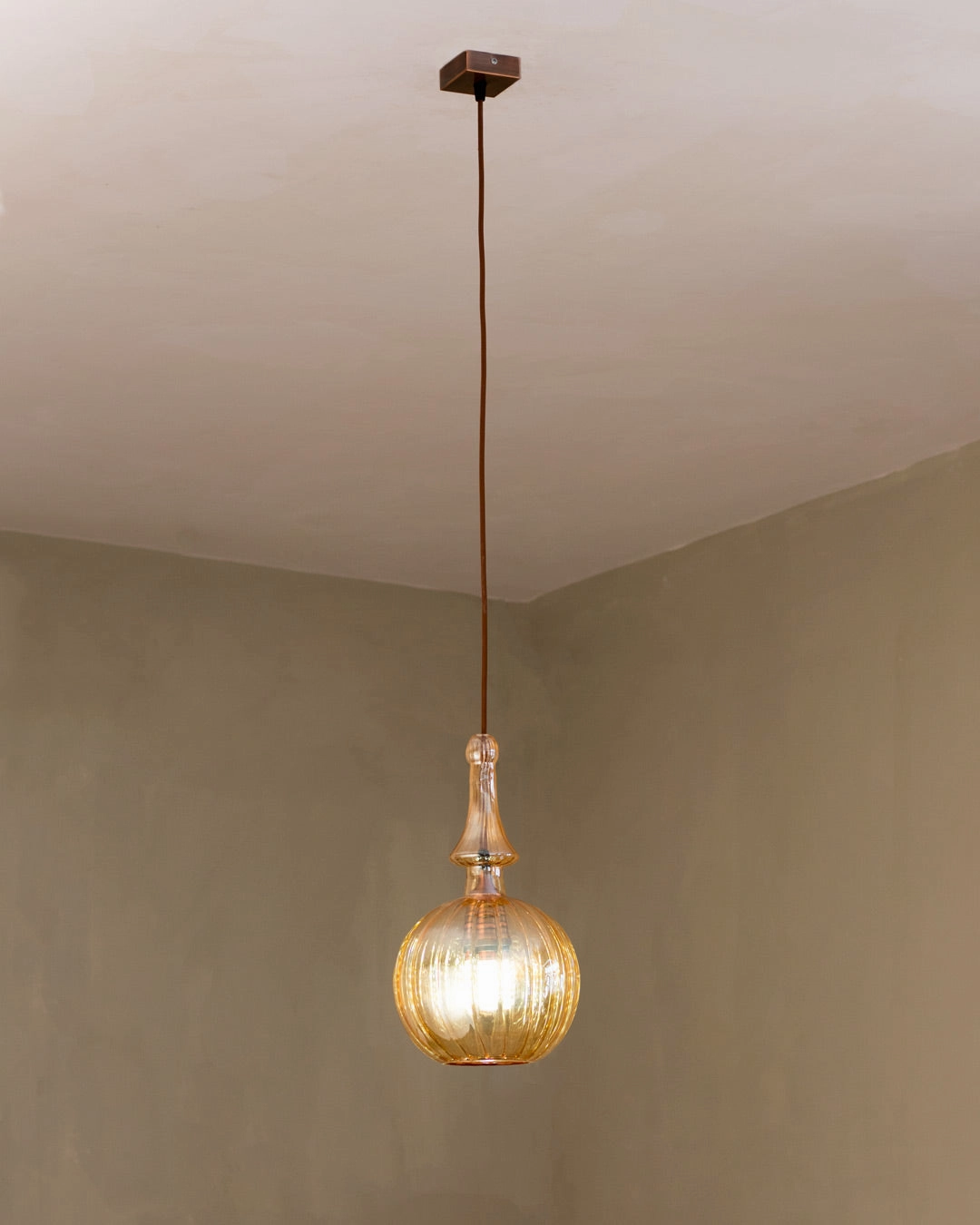 Vintage Swedish Sunburst Pendant Light