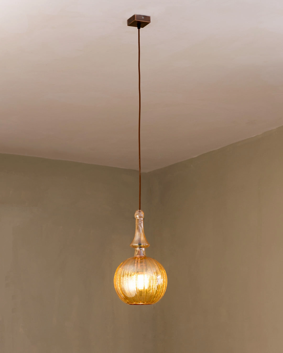 Vintage Swedish Sunburst Pendant Light