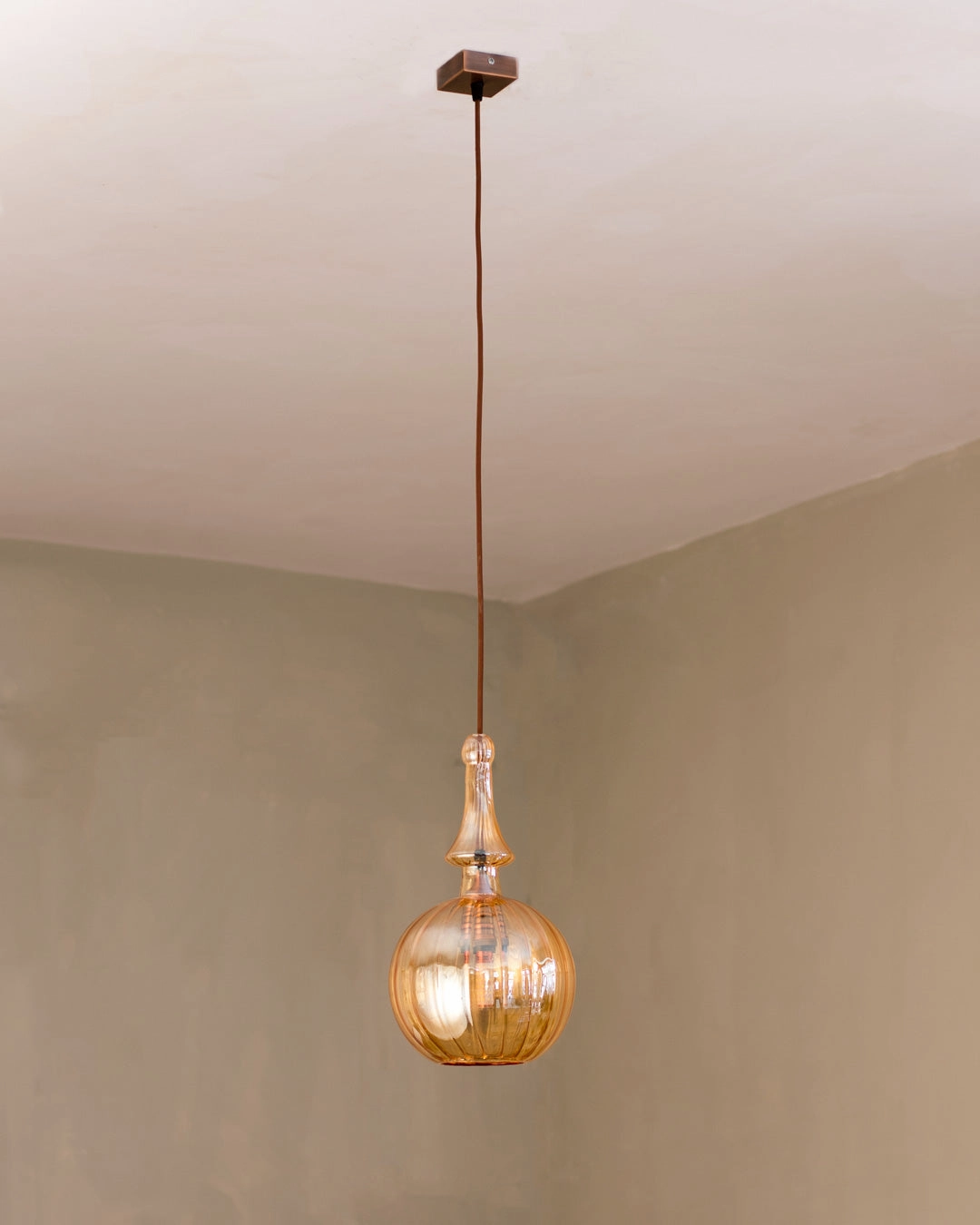 Vintage Swedish Sunburst Pendant Light