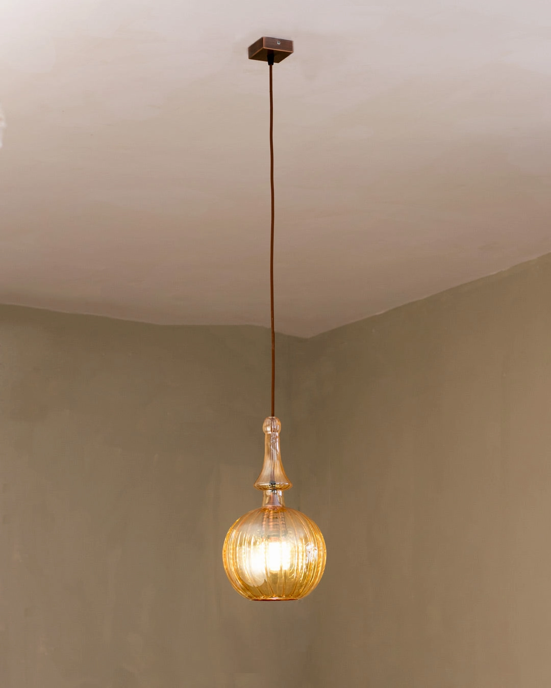 Vintage Swedish Sunburst Pendant Light