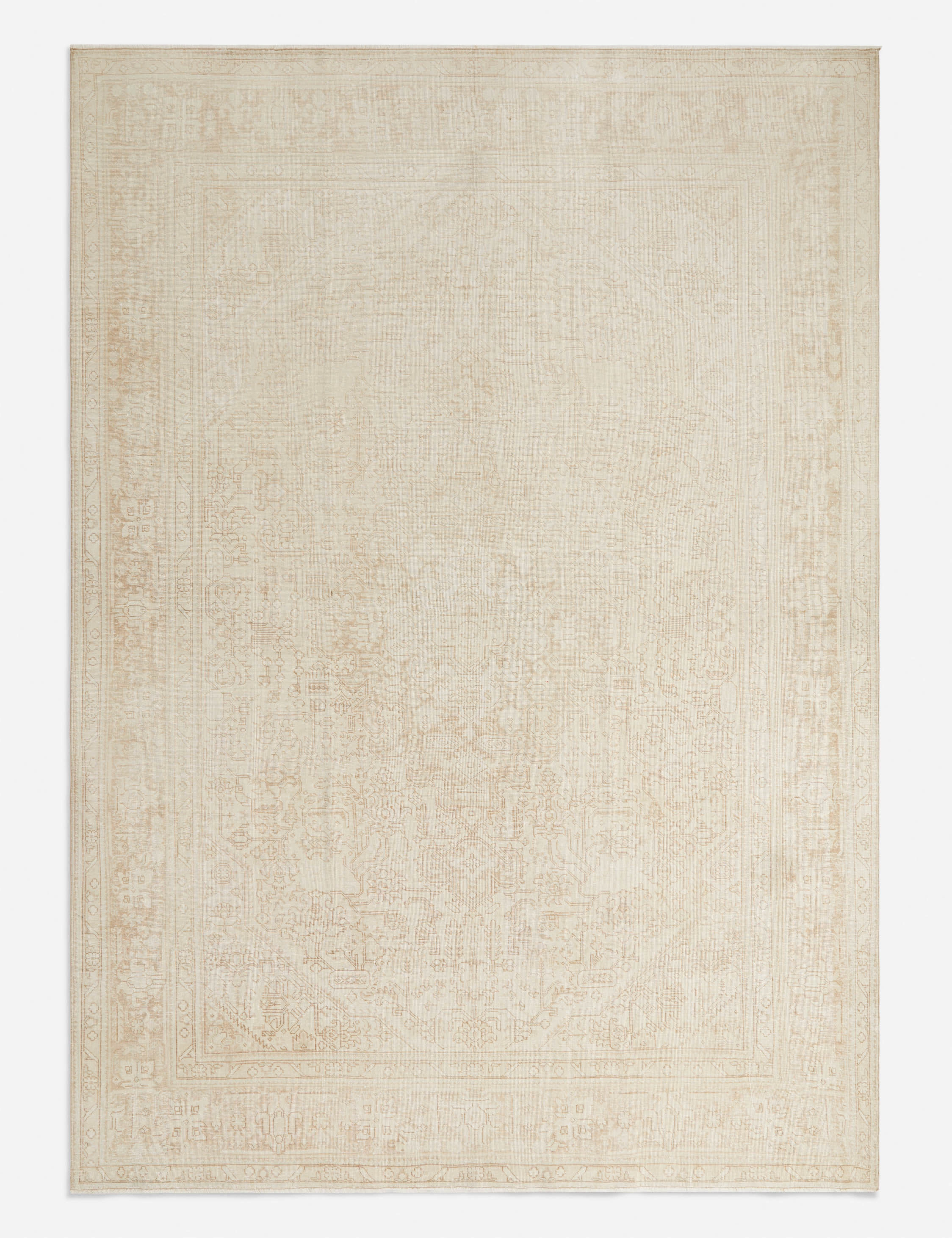 Vintage Turkish Hand-Knotted Wool Rug No. 266, 9'2" x 12'8"modern color block patchwork rug