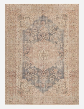 Vintage Turkish Hand-Knotted Wool Rug No. 276, 7'9" x 10'6"modern color block patchwork rug